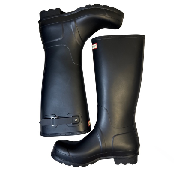Hunter Original Tall Matte Black Rain Boots Men’s 12 | Waterproof Classic Icon - Picture 3 of 13